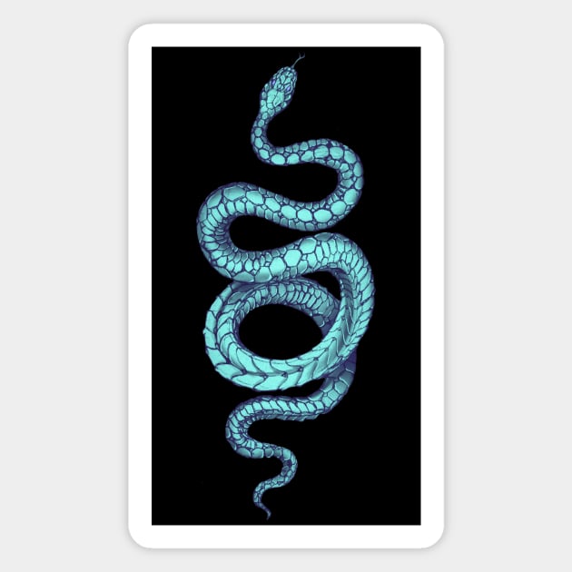 blue snake Magnet by DiWighte